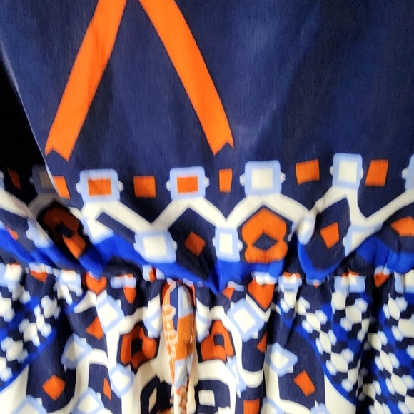 Luxology Bohemian style maxi dress medium blue orange cream - Picture 4 of 7